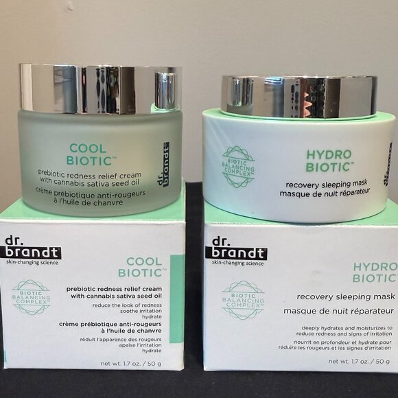 NIB Dr. Brandt Bundle- Cool Biotic Cream and Hydro Biotic Recovery Sleeping Mask